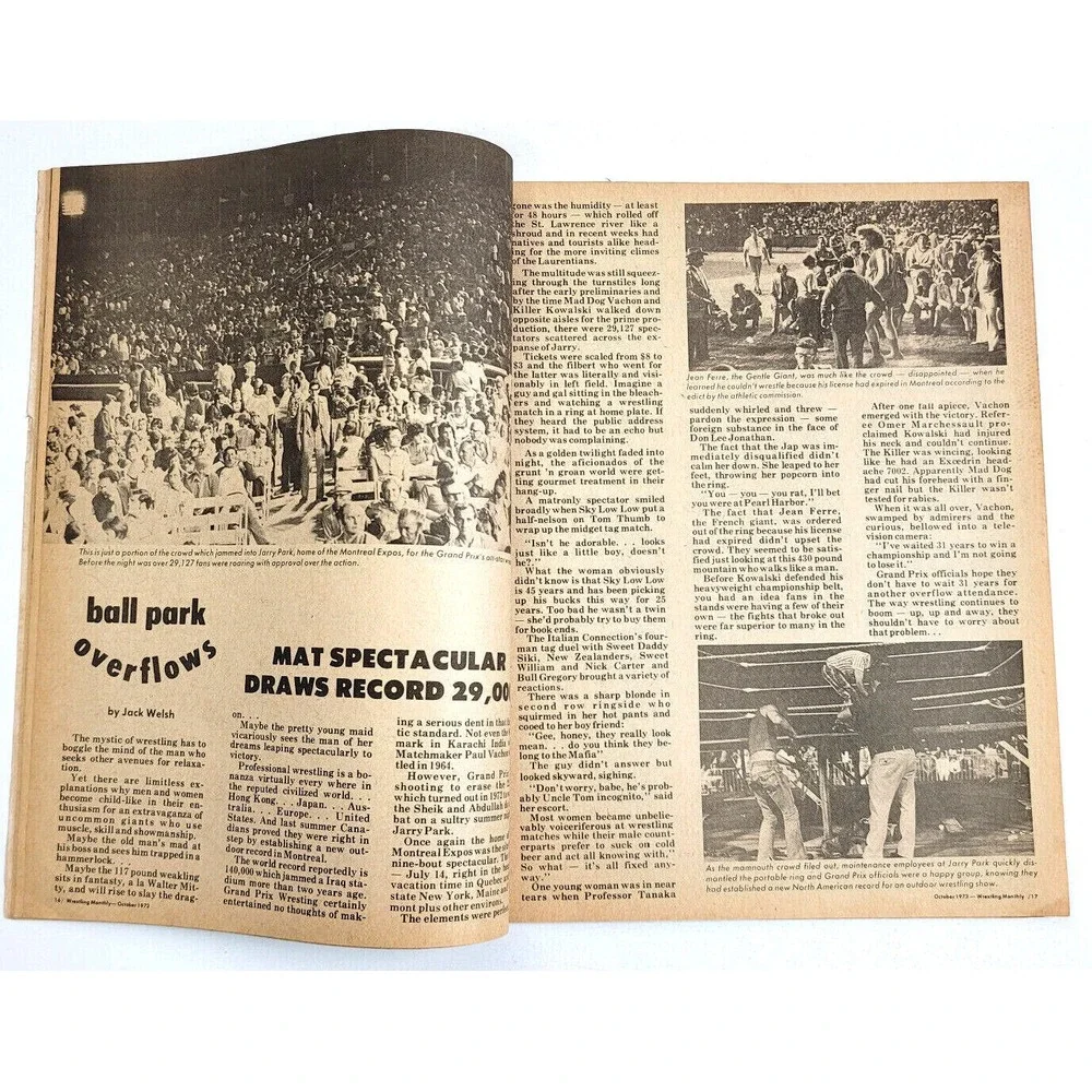 WRESTLING MONTHLY‎ - OCT 1973 / MAD DOG VACHON / CHIEF LITTLE WOLF